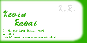 kevin rapai business card